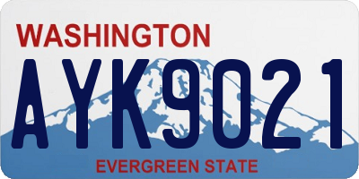 WA license plate AYK9021