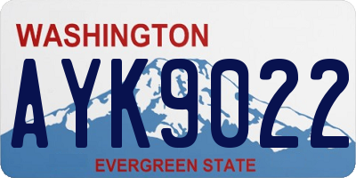 WA license plate AYK9022