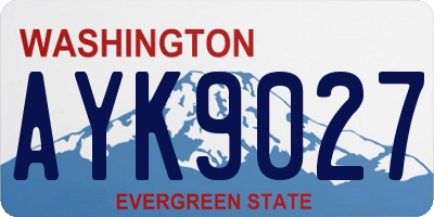 WA license plate AYK9027