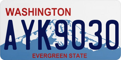 WA license plate AYK9030