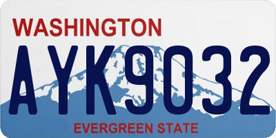 WA license plate AYK9032
