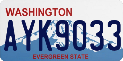 WA license plate AYK9033