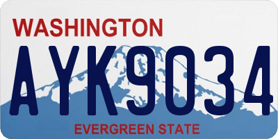 WA license plate AYK9034