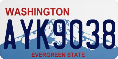 WA license plate AYK9038