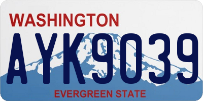 WA license plate AYK9039