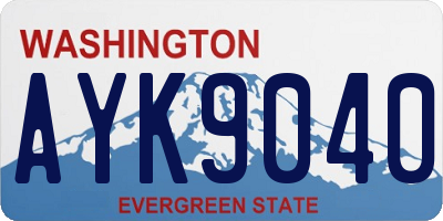 WA license plate AYK9040