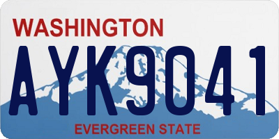 WA license plate AYK9041