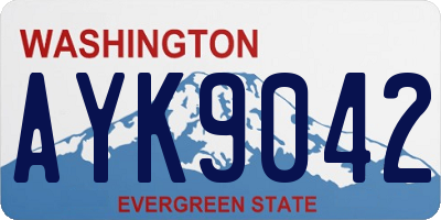 WA license plate AYK9042