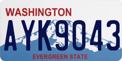 WA license plate AYK9043