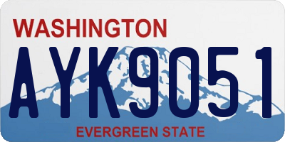 WA license plate AYK9051