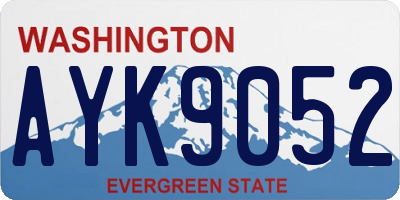 WA license plate AYK9052