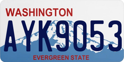 WA license plate AYK9053