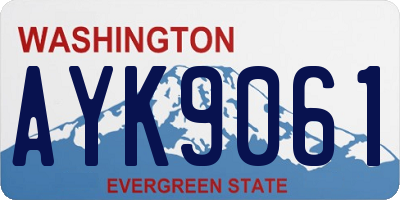 WA license plate AYK9061