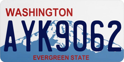 WA license plate AYK9062