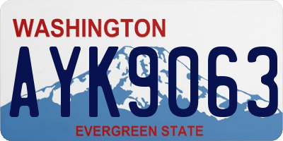 WA license plate AYK9063