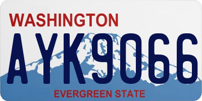 WA license plate AYK9066
