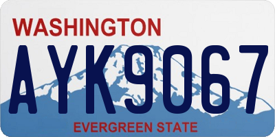 WA license plate AYK9067