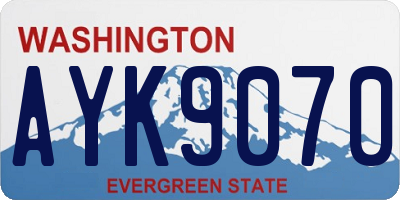 WA license plate AYK9070