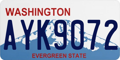 WA license plate AYK9072