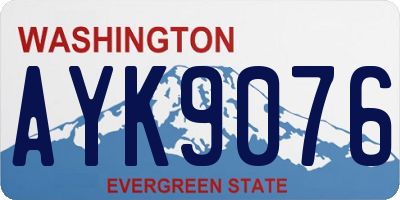 WA license plate AYK9076