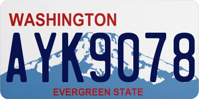 WA license plate AYK9078