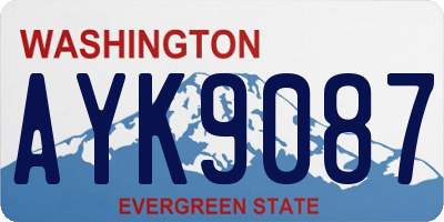 WA license plate AYK9087