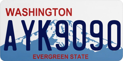 WA license plate AYK9090