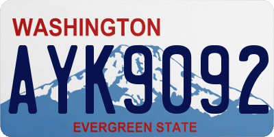 WA license plate AYK9092
