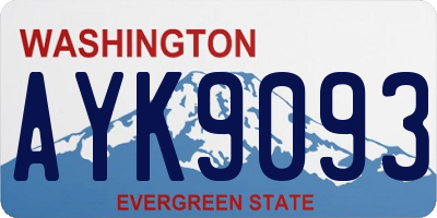 WA license plate AYK9093
