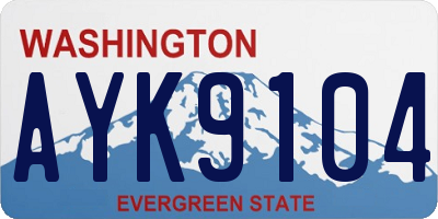 WA license plate AYK9104