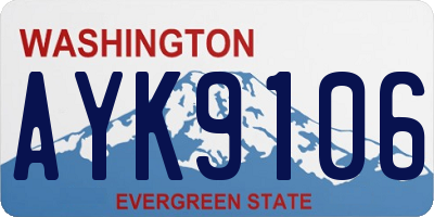 WA license plate AYK9106