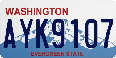 WA license plate AYK9107