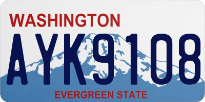 WA license plate AYK9108