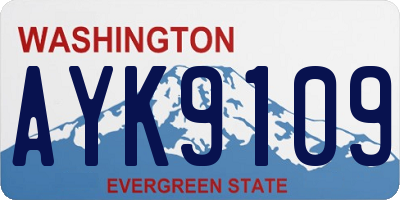 WA license plate AYK9109