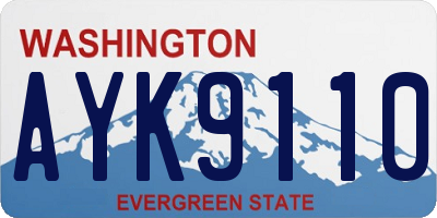 WA license plate AYK9110