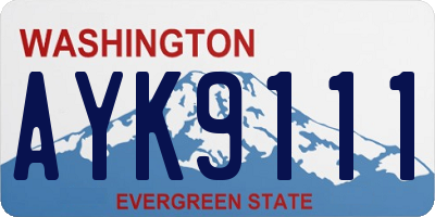 WA license plate AYK9111