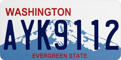 WA license plate AYK9112