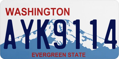 WA license plate AYK9114