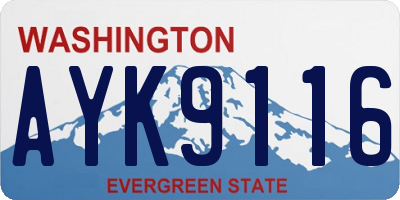 WA license plate AYK9116