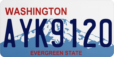 WA license plate AYK9120