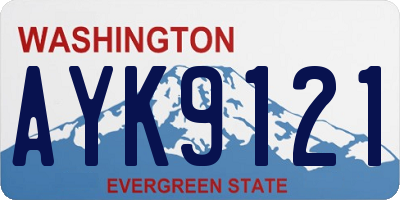 WA license plate AYK9121