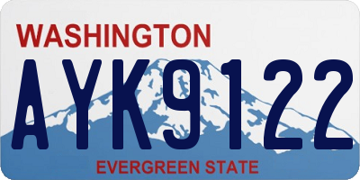 WA license plate AYK9122