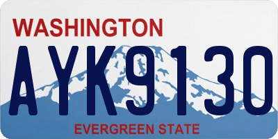 WA license plate AYK9130
