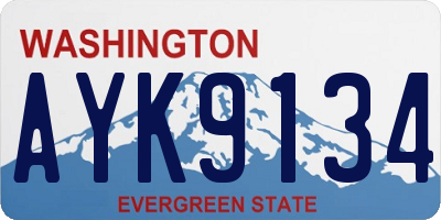 WA license plate AYK9134