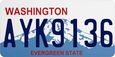 WA license plate AYK9136