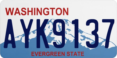 WA license plate AYK9137