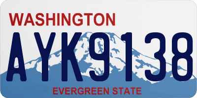 WA license plate AYK9138