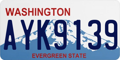 WA license plate AYK9139