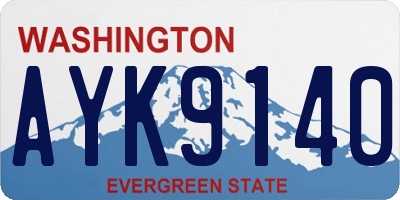 WA license plate AYK9140