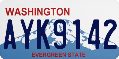 WA license plate AYK9142